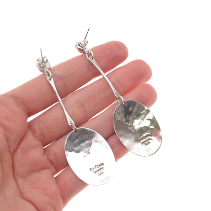 Ragul Cano 925 Sterling Silver Vintage Mexico Modernist Dangle Earrings