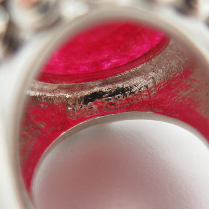 BARSE 925 Sterling Silver 2-Tone Vintage Real Ruby Statement Ring Size 6