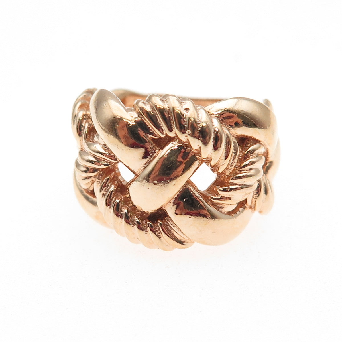 JCM Jacmel Mauritius 925 Sterling Silver Gold Plated Woven Ring Size 6.25