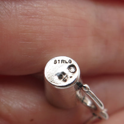 SUNWEST 925 Sterling Silver Vintage Watering Can Minimalist 3D Charm Pendant