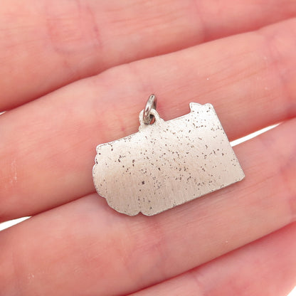Danecraft 925 Sterling Silver Vintage Pennsylvania State Map Charm Pendant
