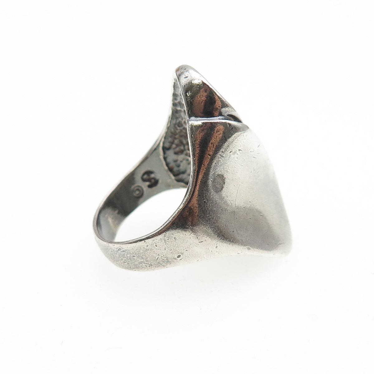 SHUBE 925 Sterling Silver Vintage Modernist Yin Yang Oxidized Ring Size 8.25