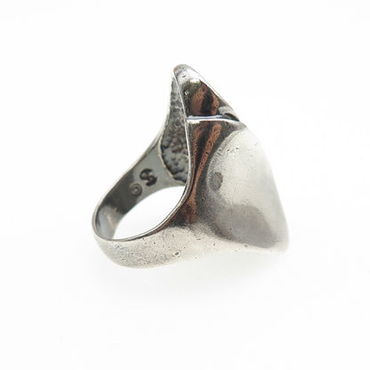 SHUBE 925 Sterling Silver Vintage Modernist Yin Yang Oxidized Ring Size 8.25