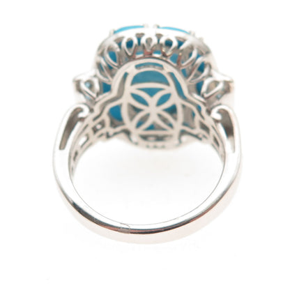 Chuck Clemency 925 Sterling Silver Real Turquoise & Apatite Ring Size 8.25