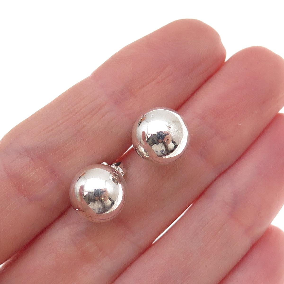 Tiffany & Co. 925 Sterling Silver Vintage HardWear 10mm Ball Stud Earrings