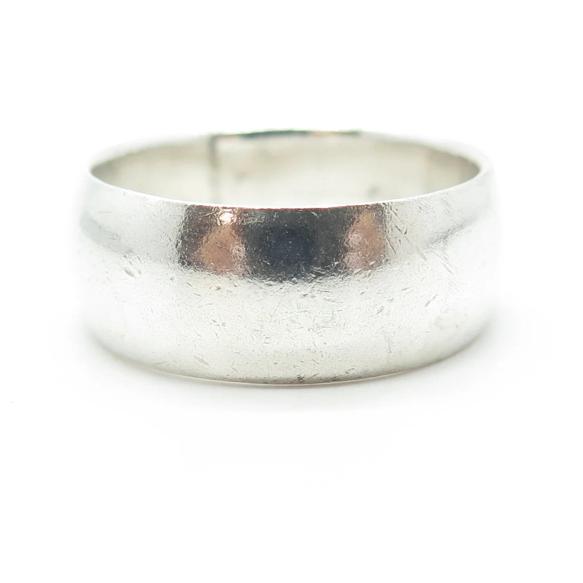 925 Sterling Silver Vintage Classic Wedding Wide Band Ring Size 14.25