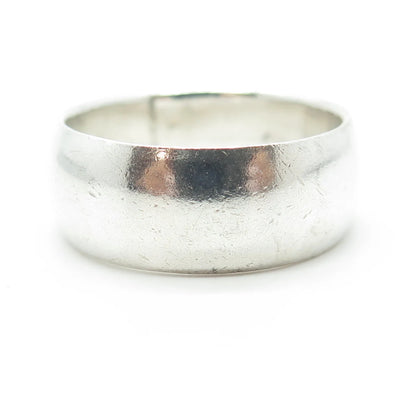 925 Sterling Silver Vintage Classic Wedding Wide Band Ring Size 14.25