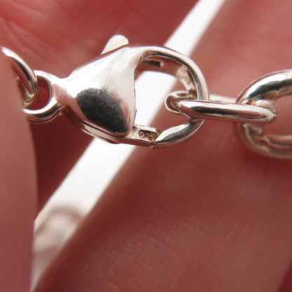 925 Sterling Silver Vintage Friendly Dolphin Rolo Link Bracelet 7"