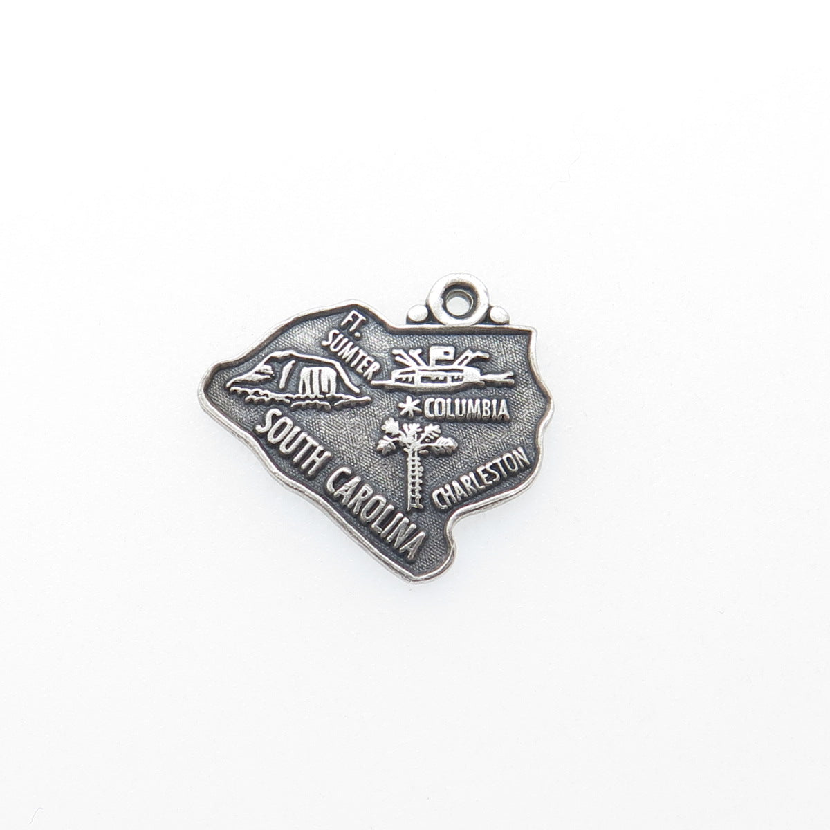 MAISELS INDIAN TRADING Sterling Silver Vintage South Carolina Mini Charm Pendant