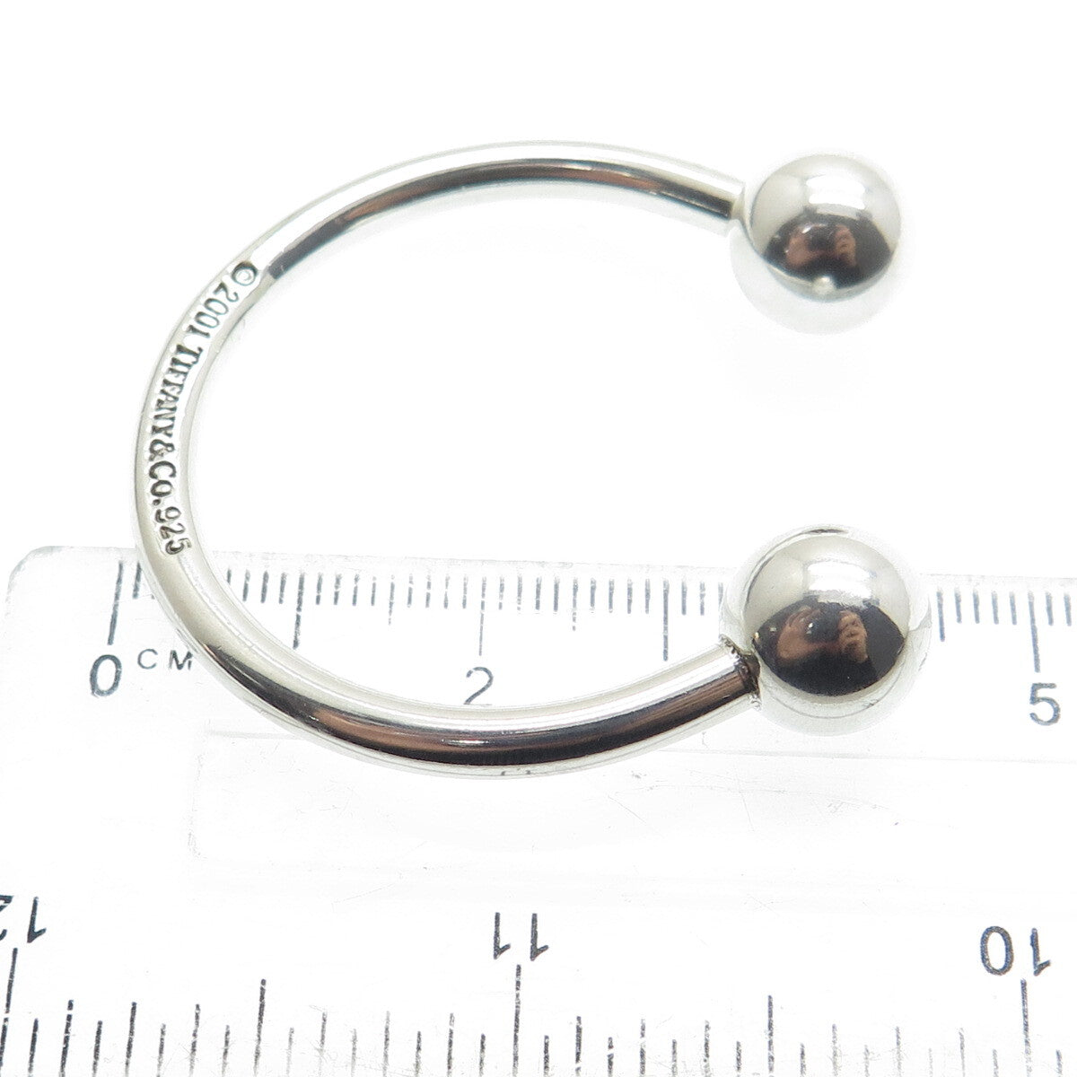 TIFFANY & CO. 925 Sterling Silver Vintage 2001 Screw Ball Key Ring