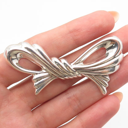 925 Sterling Silver Vintage Bow Pin Brooch