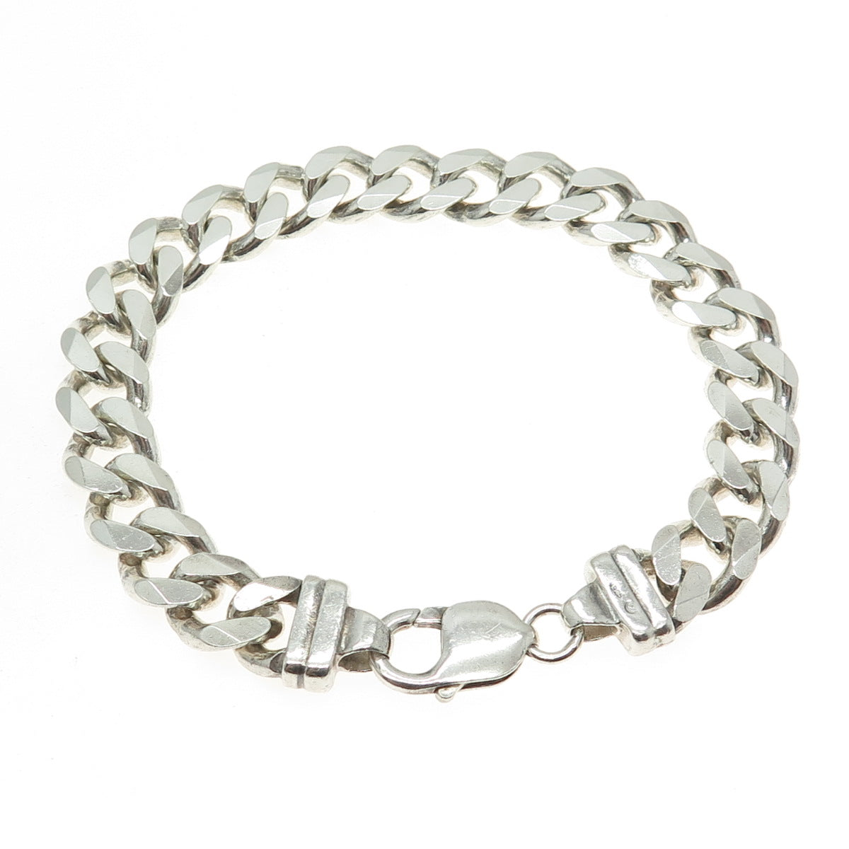 925 Sterling Silver Vintage Cuban Link Bracelet 8.5"