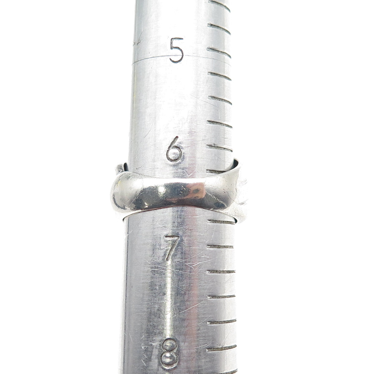 925 Sterling Silver Vintage Modernist Ribbed Oxidized Ring Size 6.5