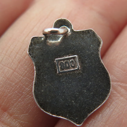 800 Silver Vintage Enamel Innsbruck Austria Coat of Arms Minimalist Pendant
