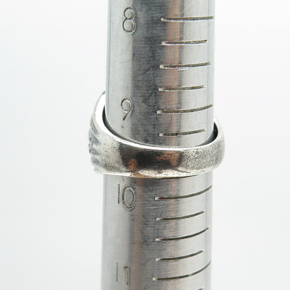 CHAPAL ZENRAY 925 Sterling Silver Vintage Modernist Oxidized Ring Size 9.75