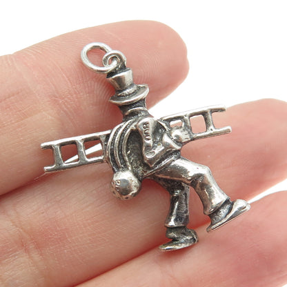 800 Silver Antique Art Deco Chimney Sweep Charm Pendant