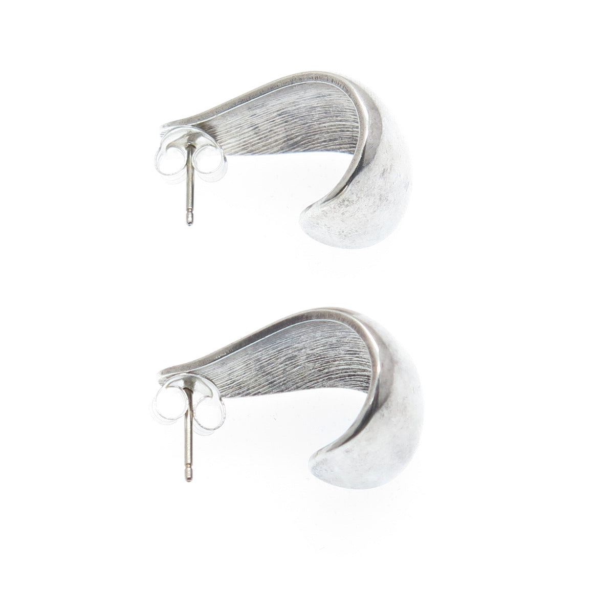 CIANI 925 Sterling Silver Vintage Modernist Wavy Earrings