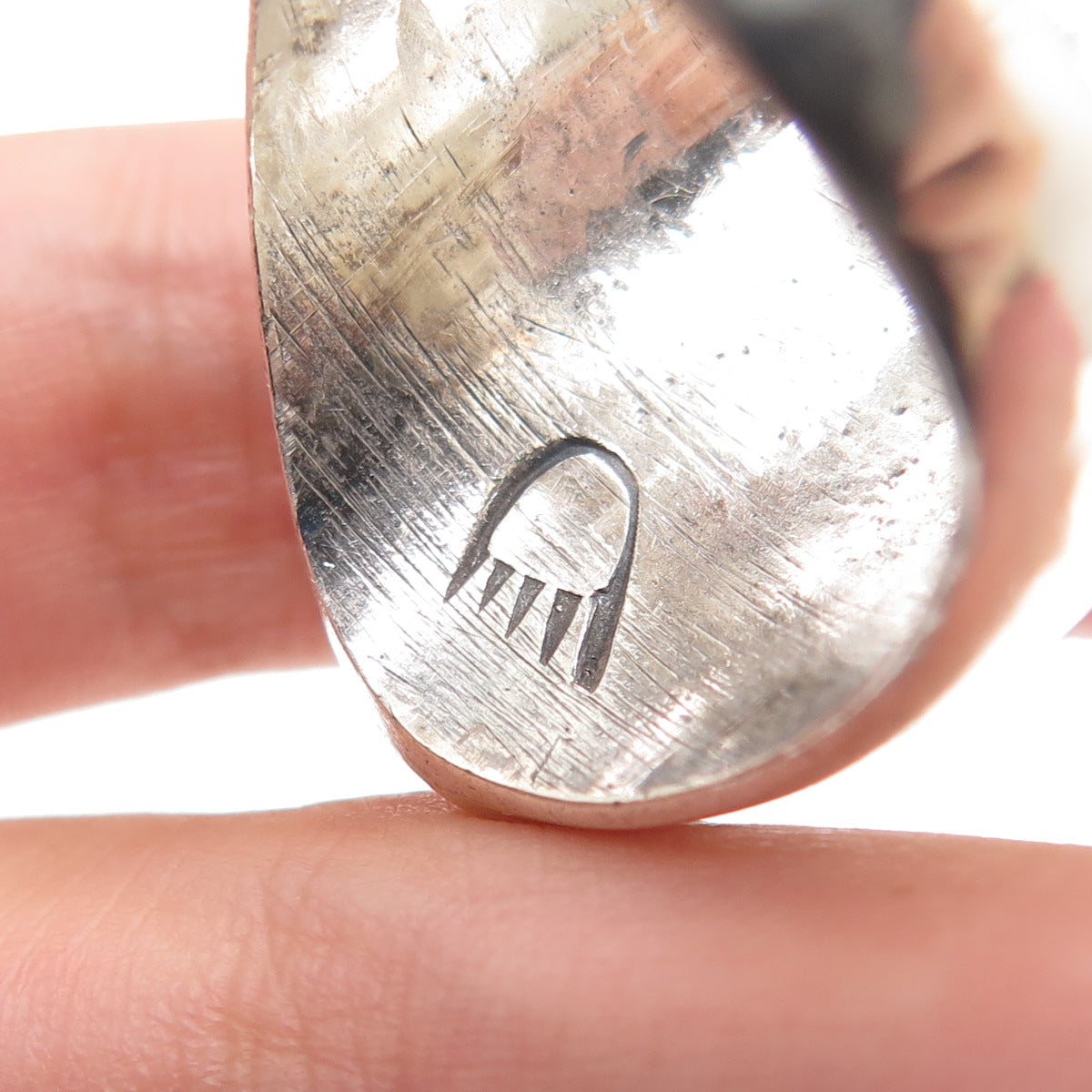 ANDREW SAUFKIE HOPI Old Pawn Sterling Silver Vintage Bear Paw Ring Size 11.25