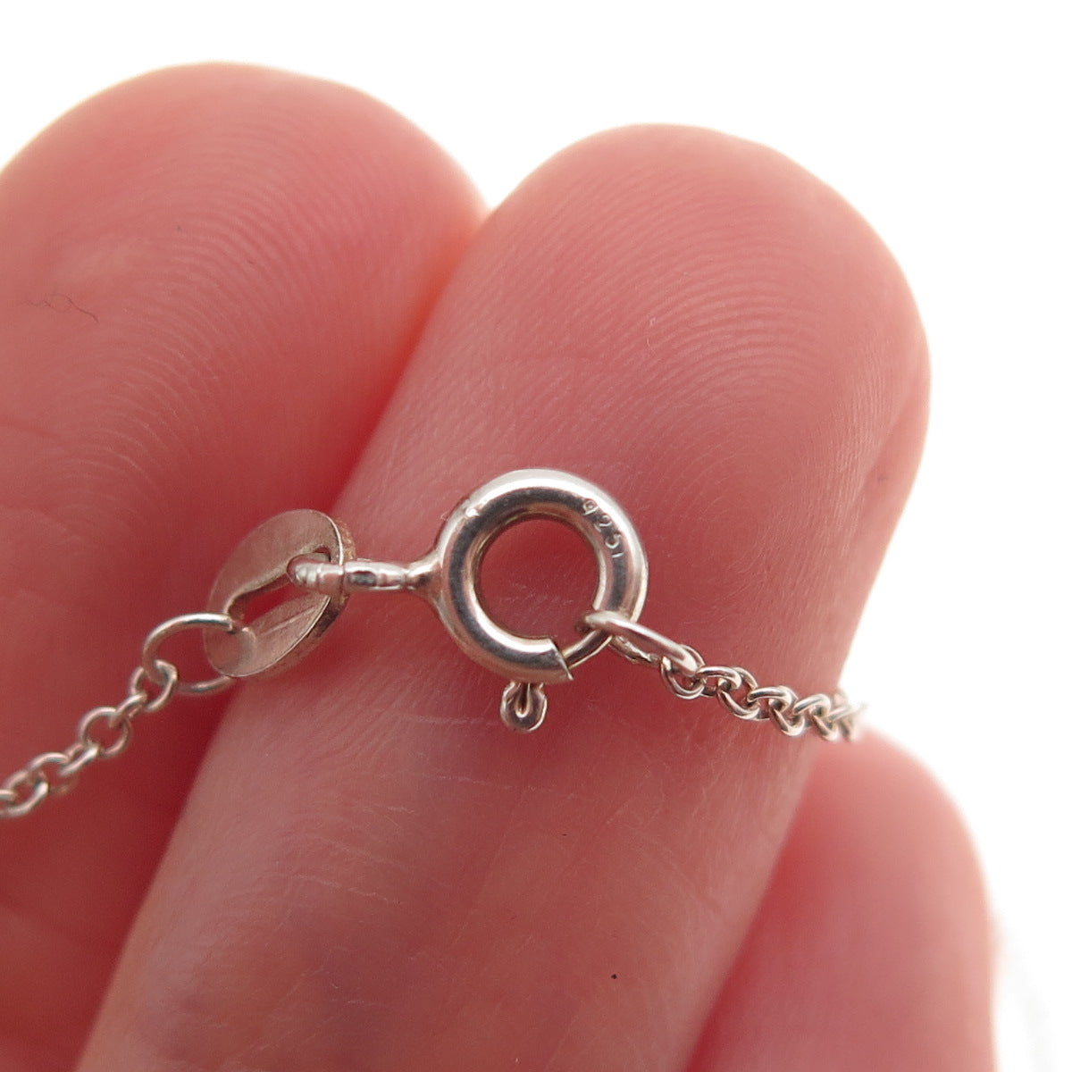 Charles Winston Sterling Silver Real Diamond Heart Key Cable Chain Necklace 18"