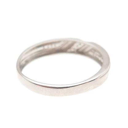 925 Sterling Silver Real Round-Cut Diamond Band Ring Size 10.25