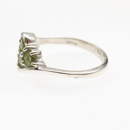 CNA Pranda 925 Sterling Silver Vintage Real Round-Cut Peridot Ring Size 9