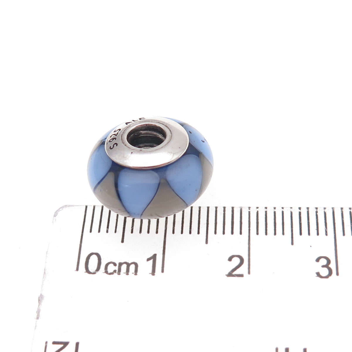 Pandora 925 Sterling Silver Murano Glass Slide Bead Charm