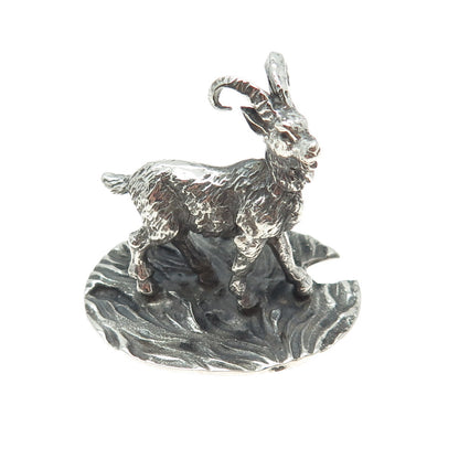 FRANCESCO CAPUTO 800 Silver Antique Italy Baby Goat Oxidized Miniature Figurine