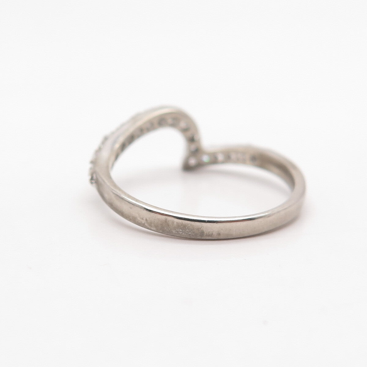 925 Sterling Silver C Z Check Mark Ring Size 6