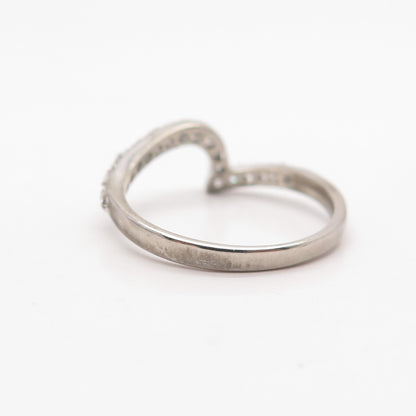 925 Sterling Silver C Z Check Mark Ring Size 6