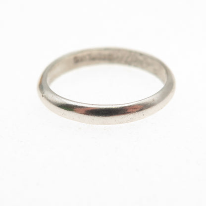 925 Sterling Silver Vintage Classic Wedding Oxidized Band Ring Size 4