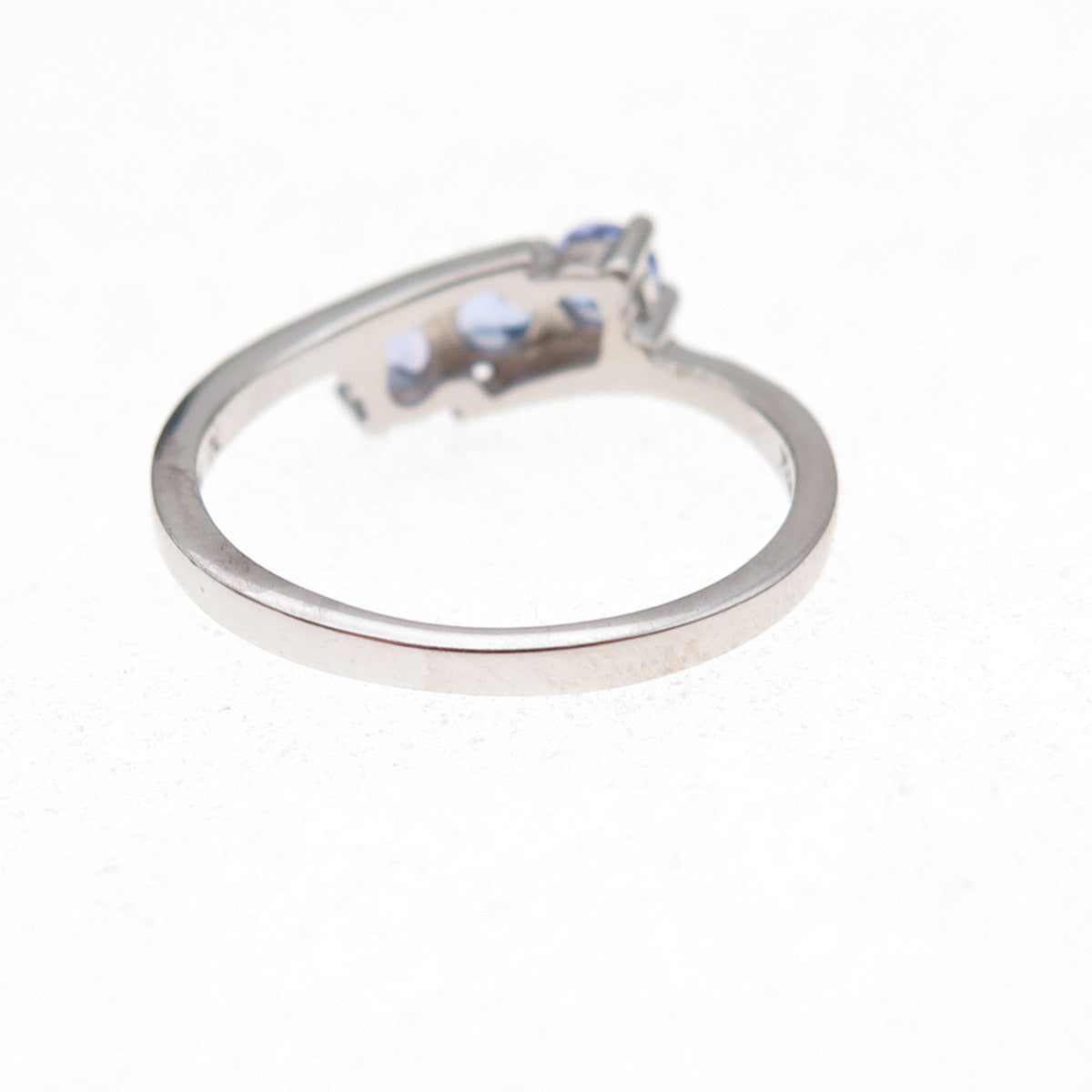 RJ Graziano 925 Sterling Silver Real Round-Cut Tanzanite Bypass Ring Size 8