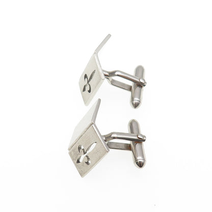 SWANK 925 Sterling Silver Front Antique Art Deco Fleur de Lis Cufflinks