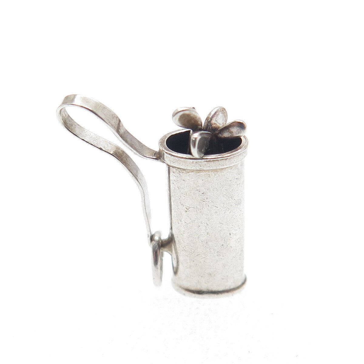 925 Sterling Silver Antique Art Deco Golf Club Minimalist 3D Charm Pendant