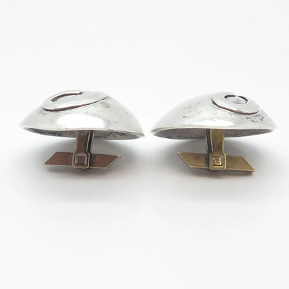 925 Sterling Silver Vintage Round Button Cufflinks