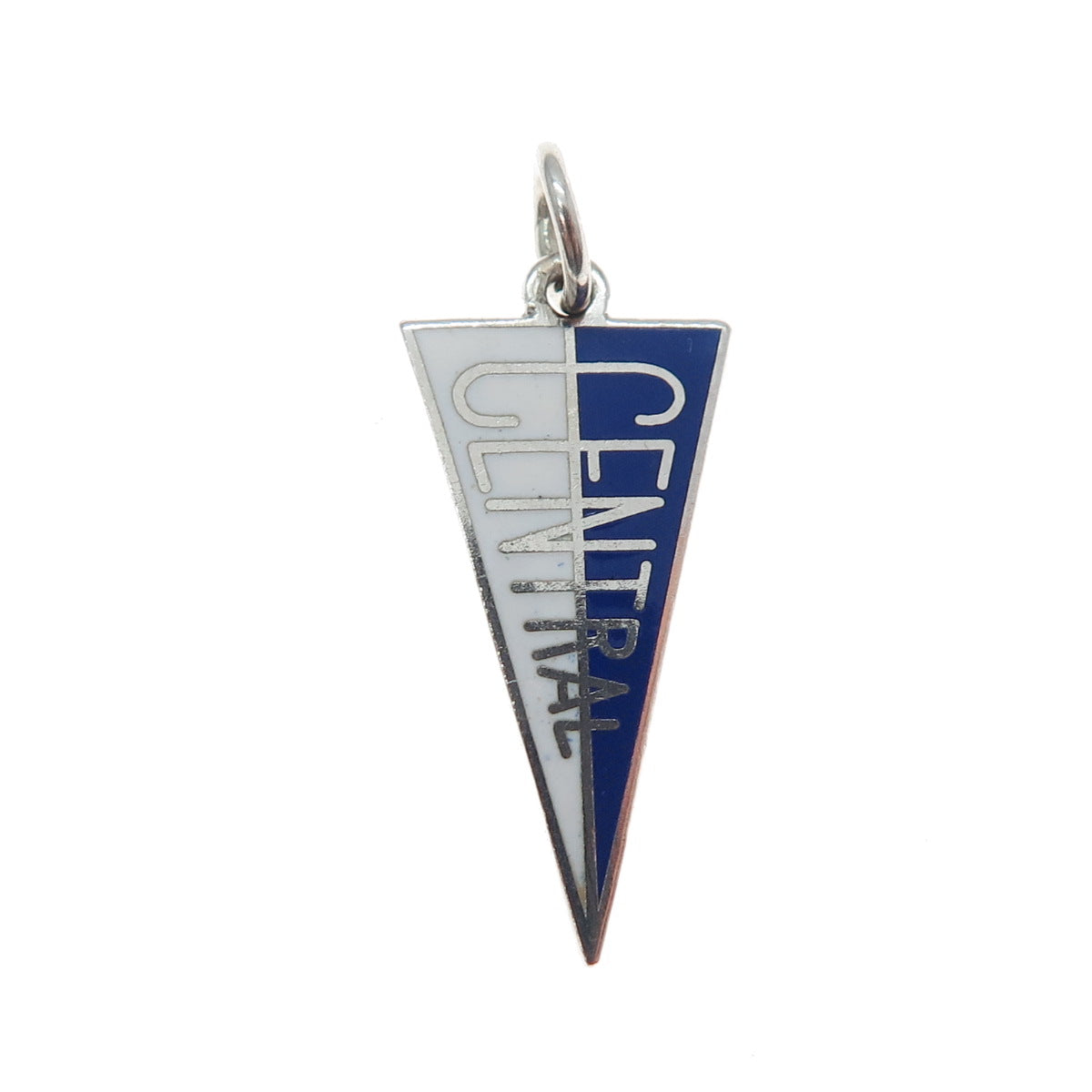 ART'S ELEGANCE 925 Sterling Silver Vintage Enamel Central School Charm Pendant