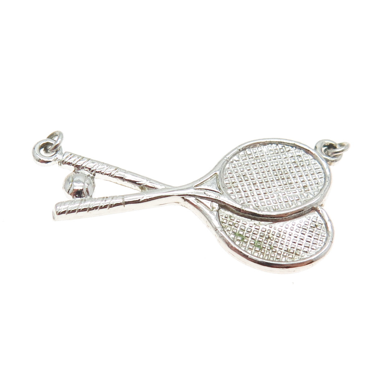 TRU-KAY 925 Sterling Silver Vintage Tennis Racket Centerpiece Charm Pendant