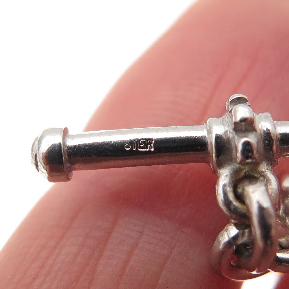 925 Sterling Silver Vintage Crescent Heart & Star Cable Chain Necklace 14"