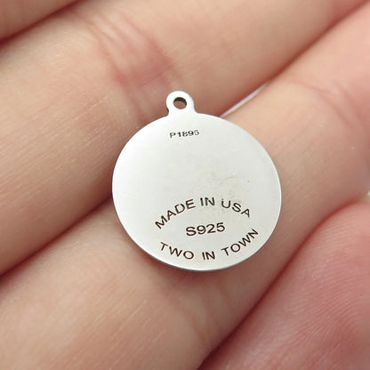 925 Sterling Silver USA Two In Town Rocking Horse Charm Pendant