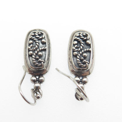 MWS Mark Wasserman Samara 925 Sterling Silver Vintage Roped Oxidized Earrings