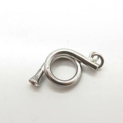 925 Sterling Silver Antique Art Deco Wind Musical Instrument Charm Pendant