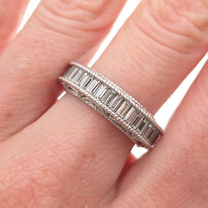 Michael Valitutti Gems En Vogue 925 Sterling C Z Eternity Band Ring Size 7.25