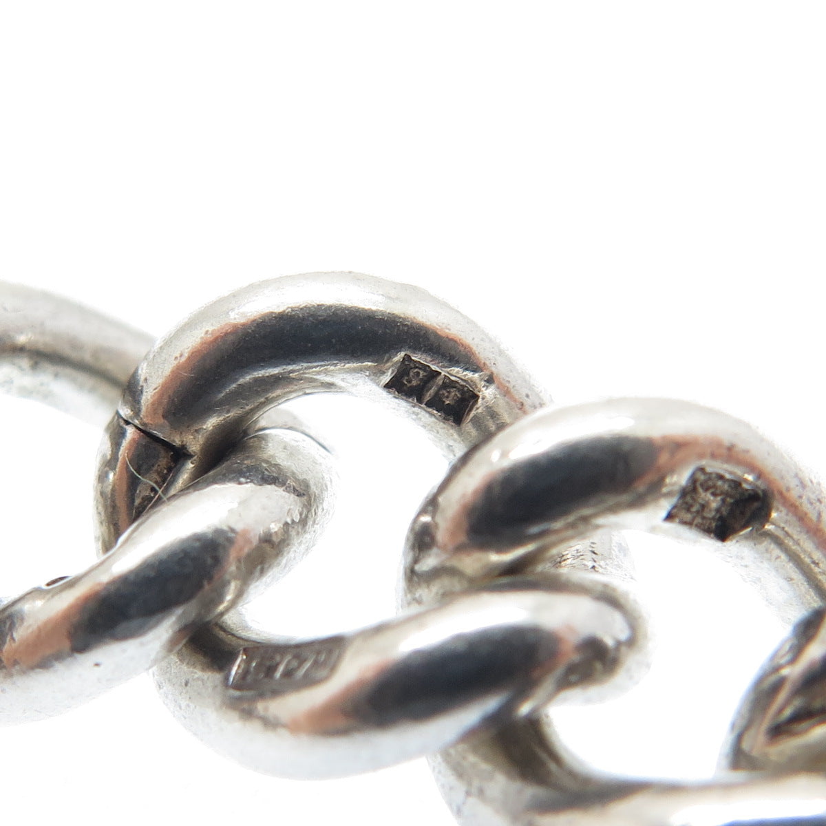W.J. SUTTON 925 Sterling Vintage 1967 Birmingham Curb Bracelet 7" (missing lock)