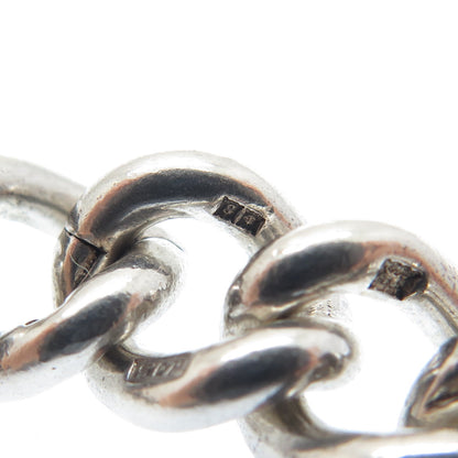 W.J. SUTTON 925 Sterling Vintage 1967 Birmingham Curb Bracelet 7" (missing lock)