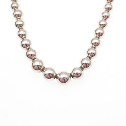 TIFFANY & CO. 925 Sterling Vintage HardWear Graduated Ball Chain Necklace 16"