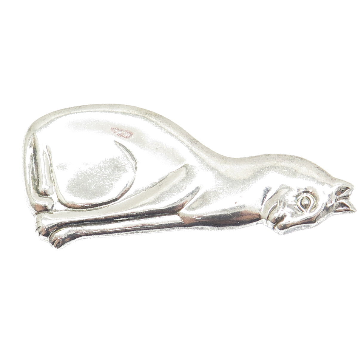CHAPAL ZENRAY 925 Sterling Silver Vintage Cat Pin Pendant