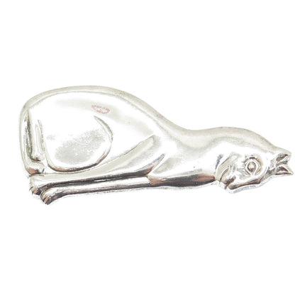 CHAPAL ZENRAY 925 Sterling Silver Vintage Cat Pin Pendant