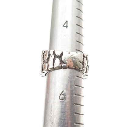 Sara Blaine 925 Sterling Silver Vintage Tree Bark Oxidized Ring Size 5.25