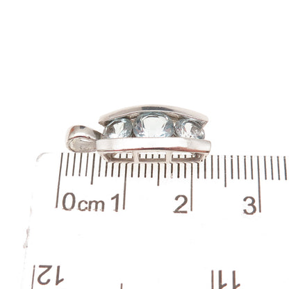 Ross Simons 925 Sterling Silver Vintage Real Blue Topaz Charm Pendant