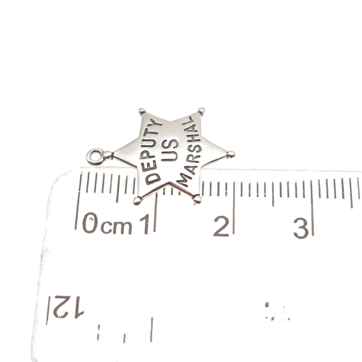 925 Sterling Silver Vintage 1980 Deputy US Marshal Star Mini Charm Pendant