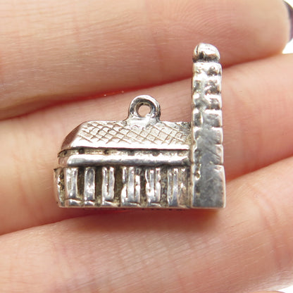 800 Silver Antique Germany Munich Landmark Minimalist 3D Charm Pendant